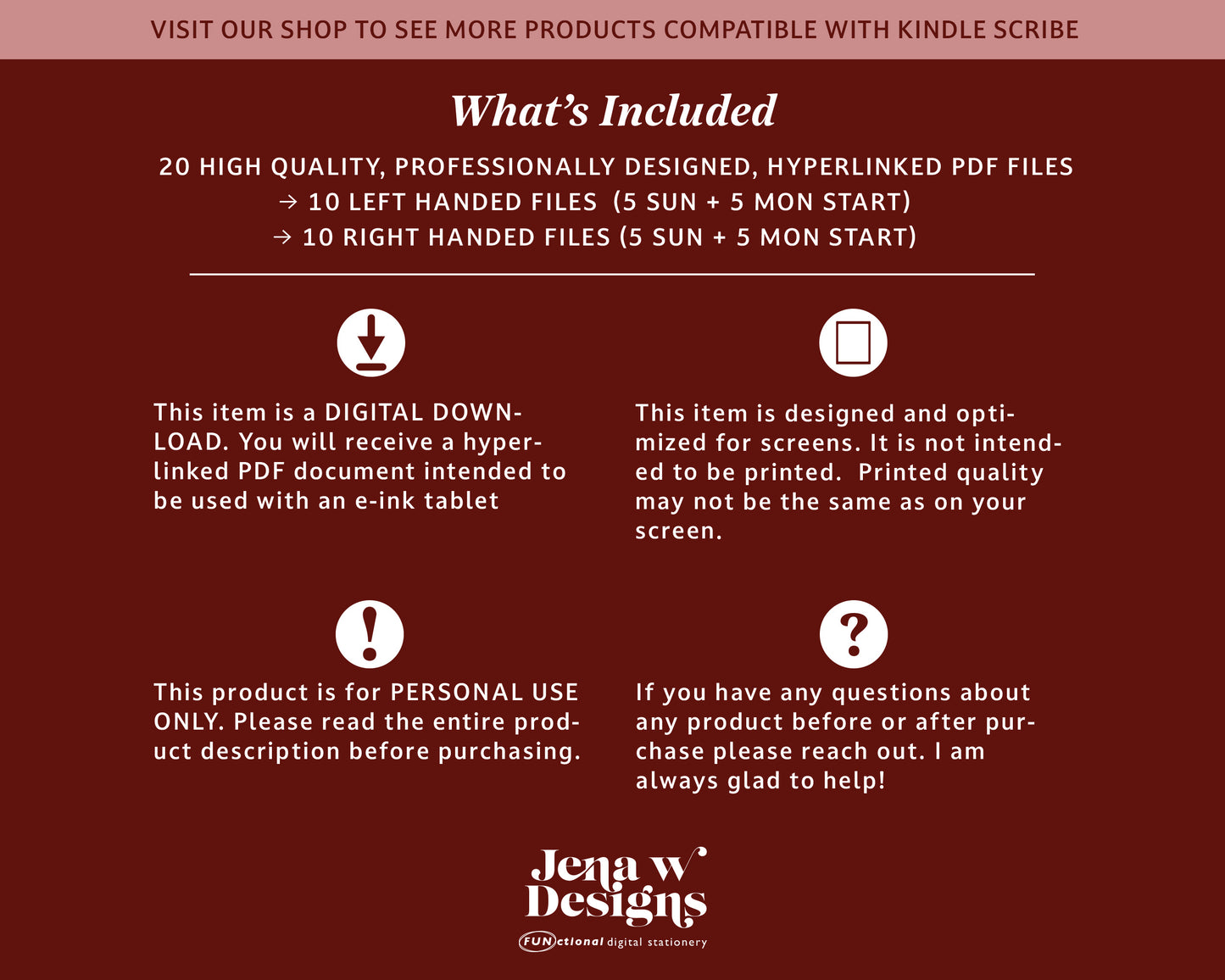 2026 Daily Digital Planner | for Kindle Scribe