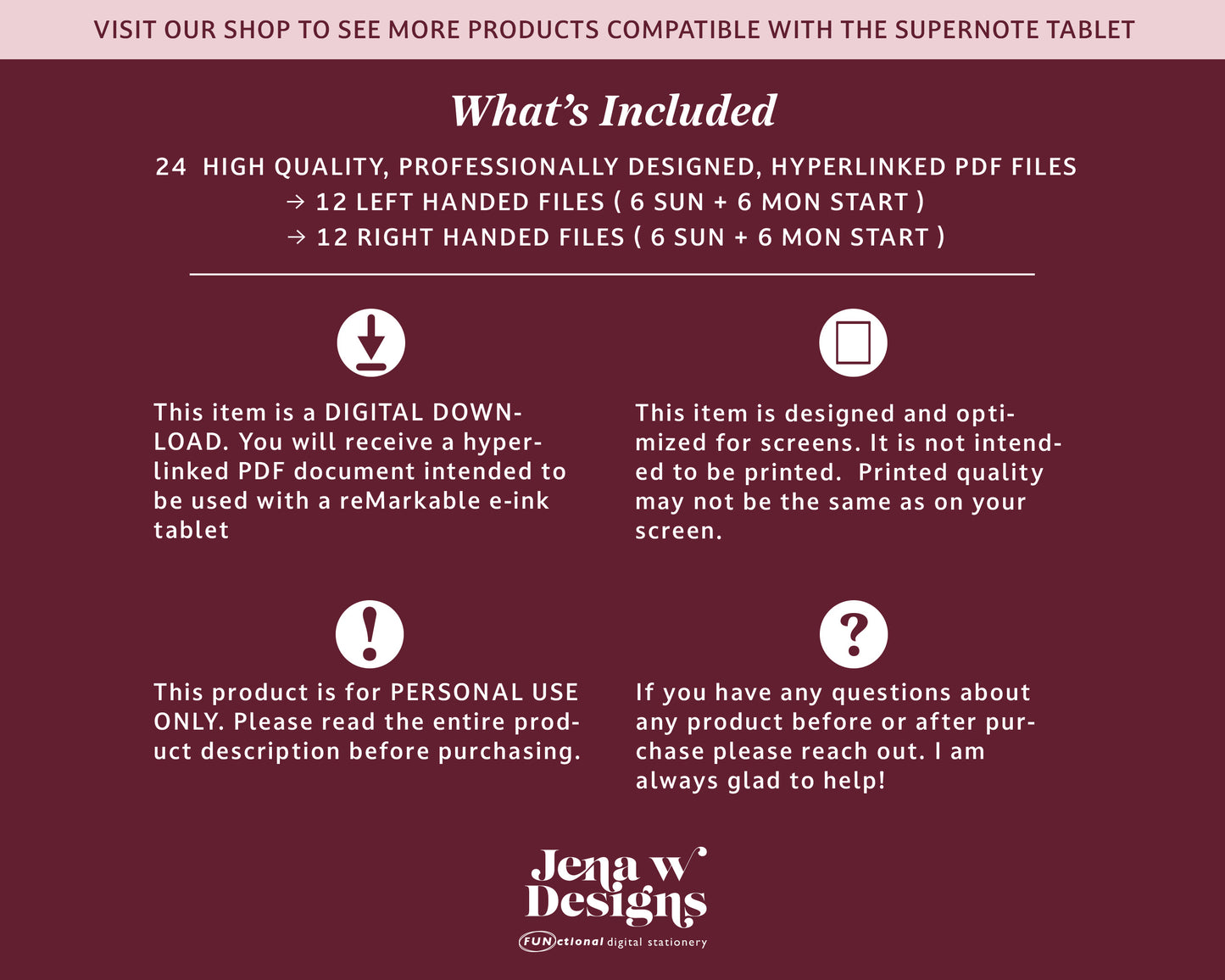 Undated Daily Agenda | for Supernote