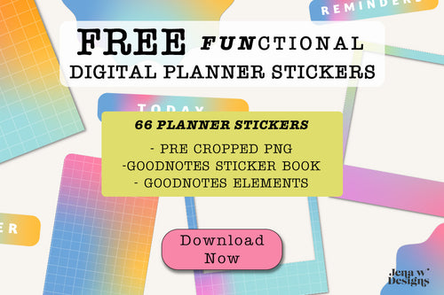 Free Digital Planner Stickers - Rainbow