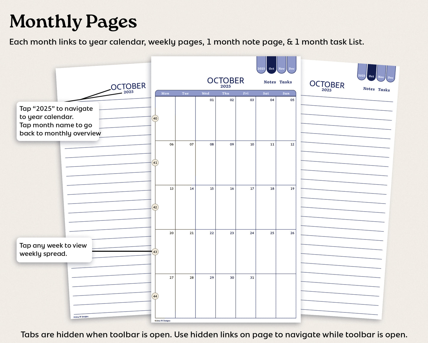 Free: 2025 Dated October-December Weekly Digital Planner for reMarkable Paper Pro Move | Mini Planner
