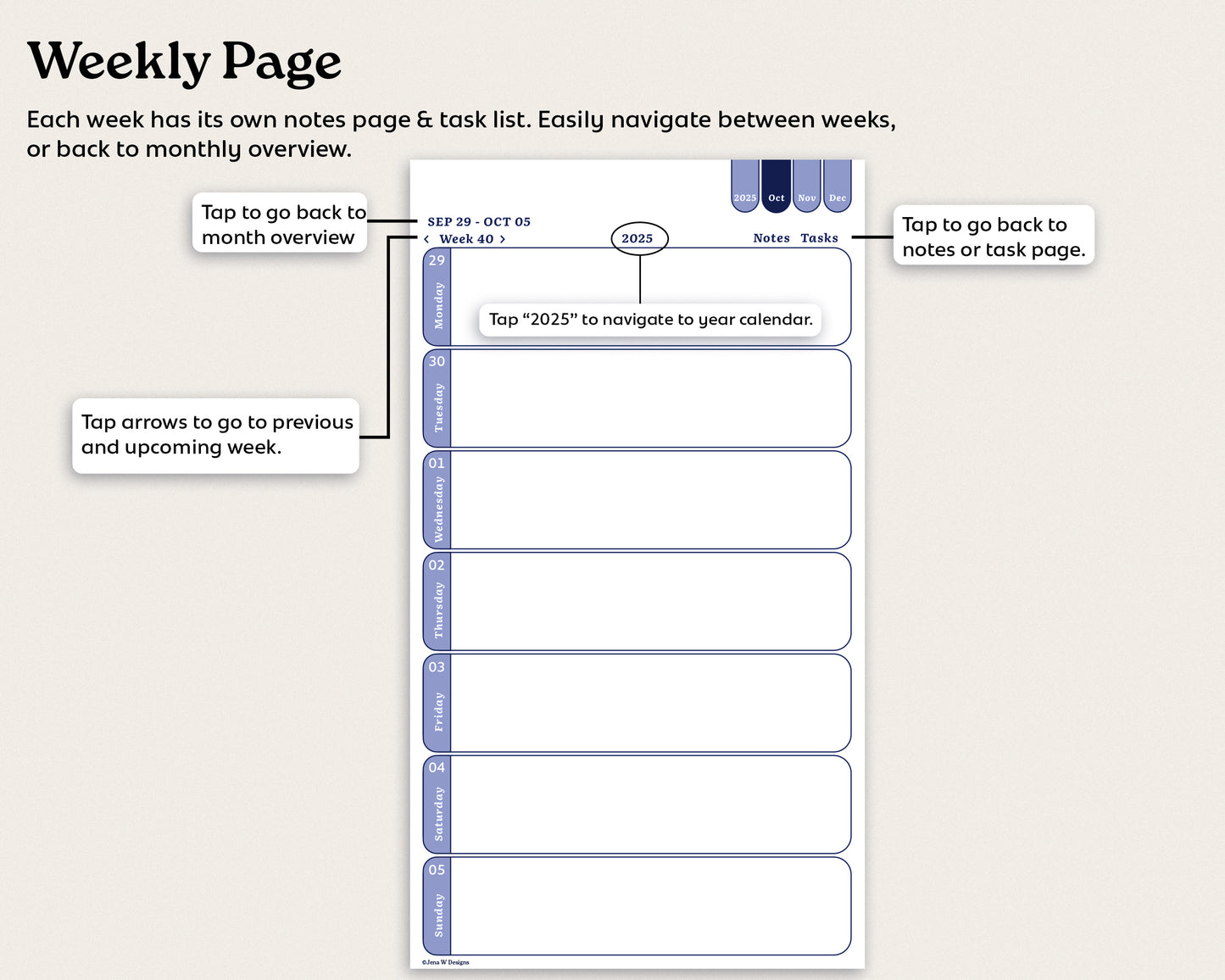 Free: 2025 Dated October-December Weekly Digital Planner for reMarkable Paper Pro Move | Mini Planner