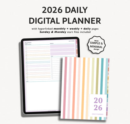 2026 daily digital planner for iPad or Android