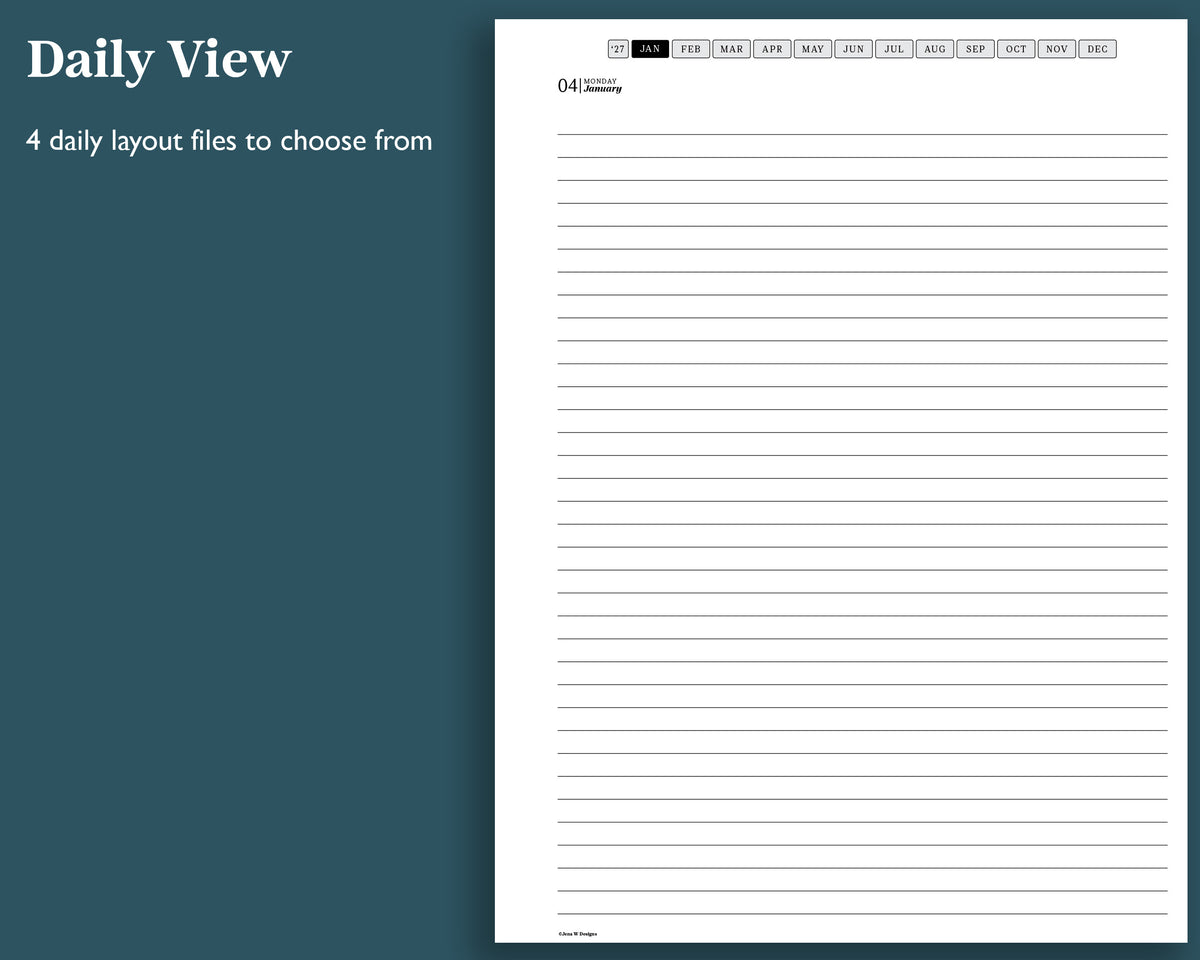 2027 Daily Journal | for reMarkable 2, Paper Pure, & Paper Pro