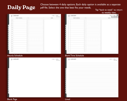 2026 Daily Digital Planner | Landscape Planner for Kindle Scribe