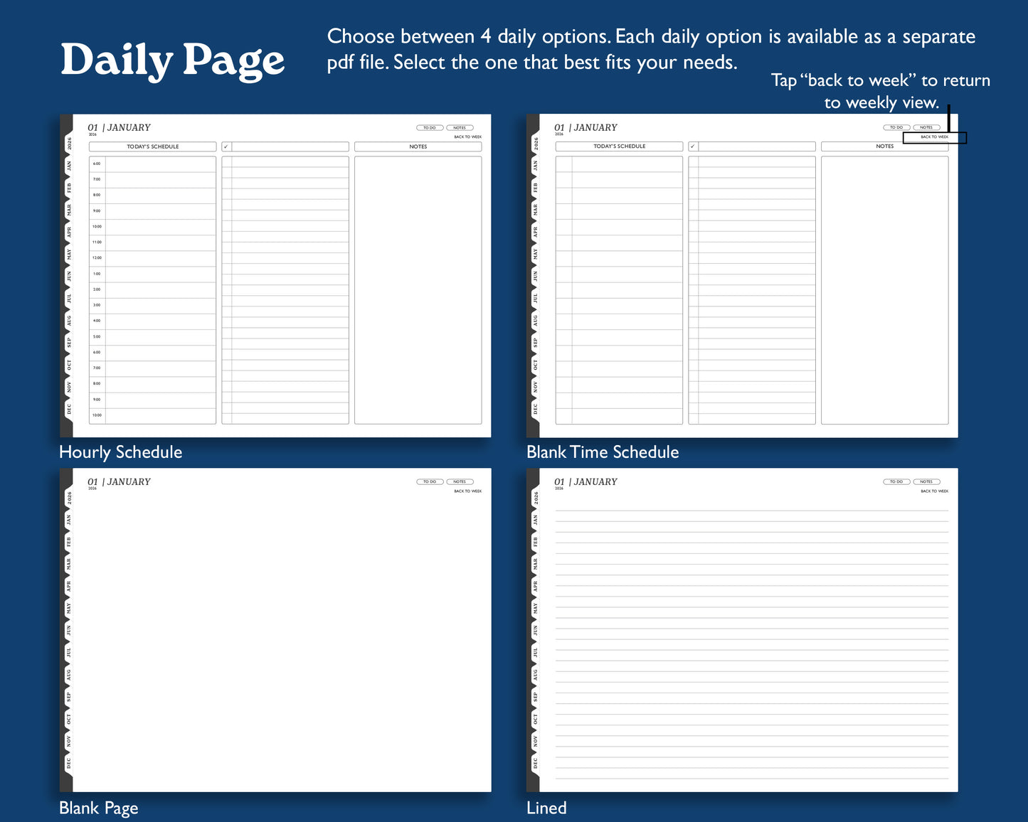 2026 Daily Digital Planner | Landscape Planner for Supernote