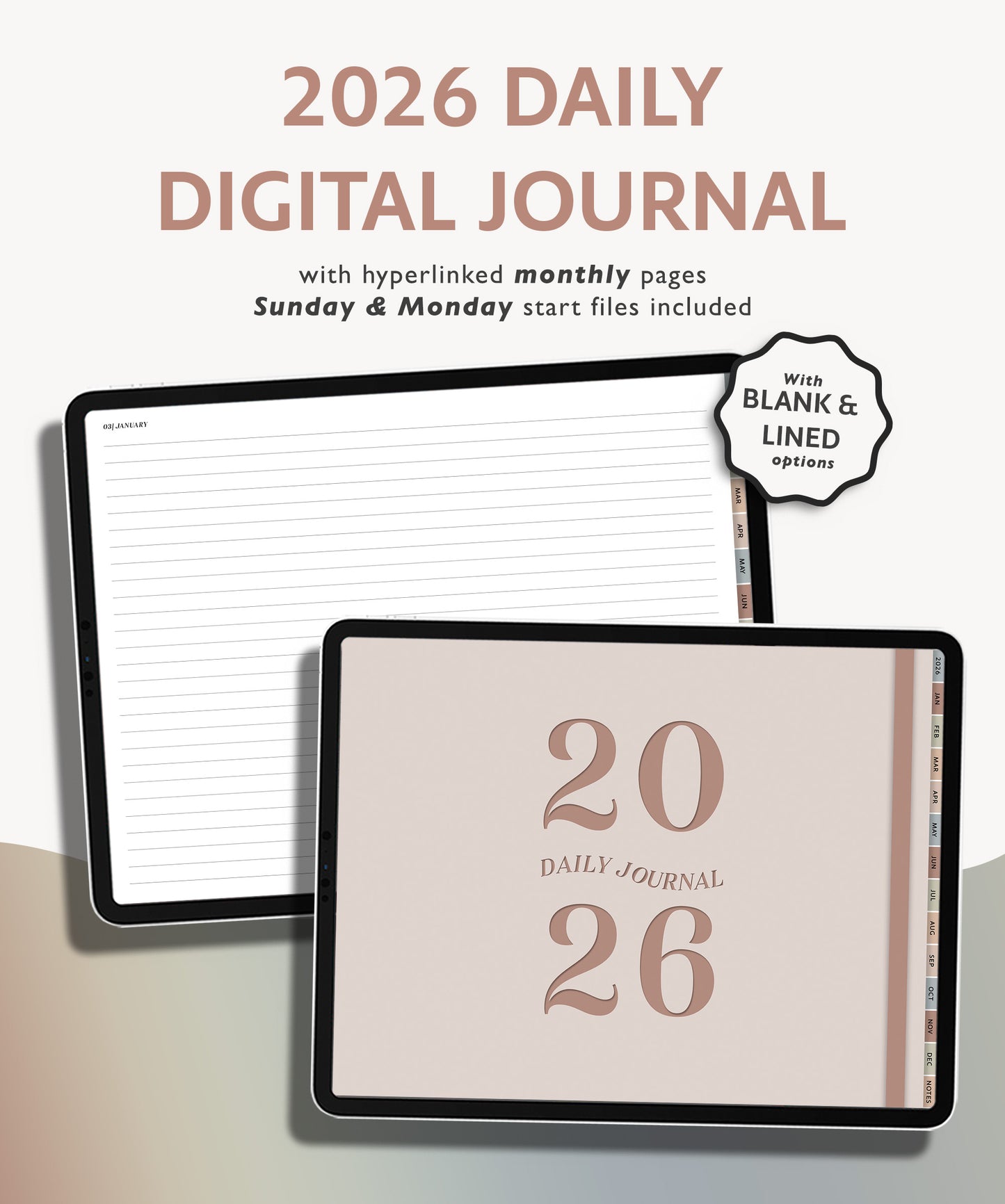 2026 Daily Journal | Landscape Journal for GoodNotes