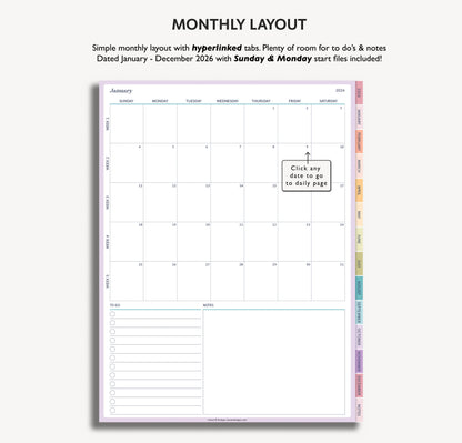 2026 Daily Journal | Minimal Modern Simple Diary