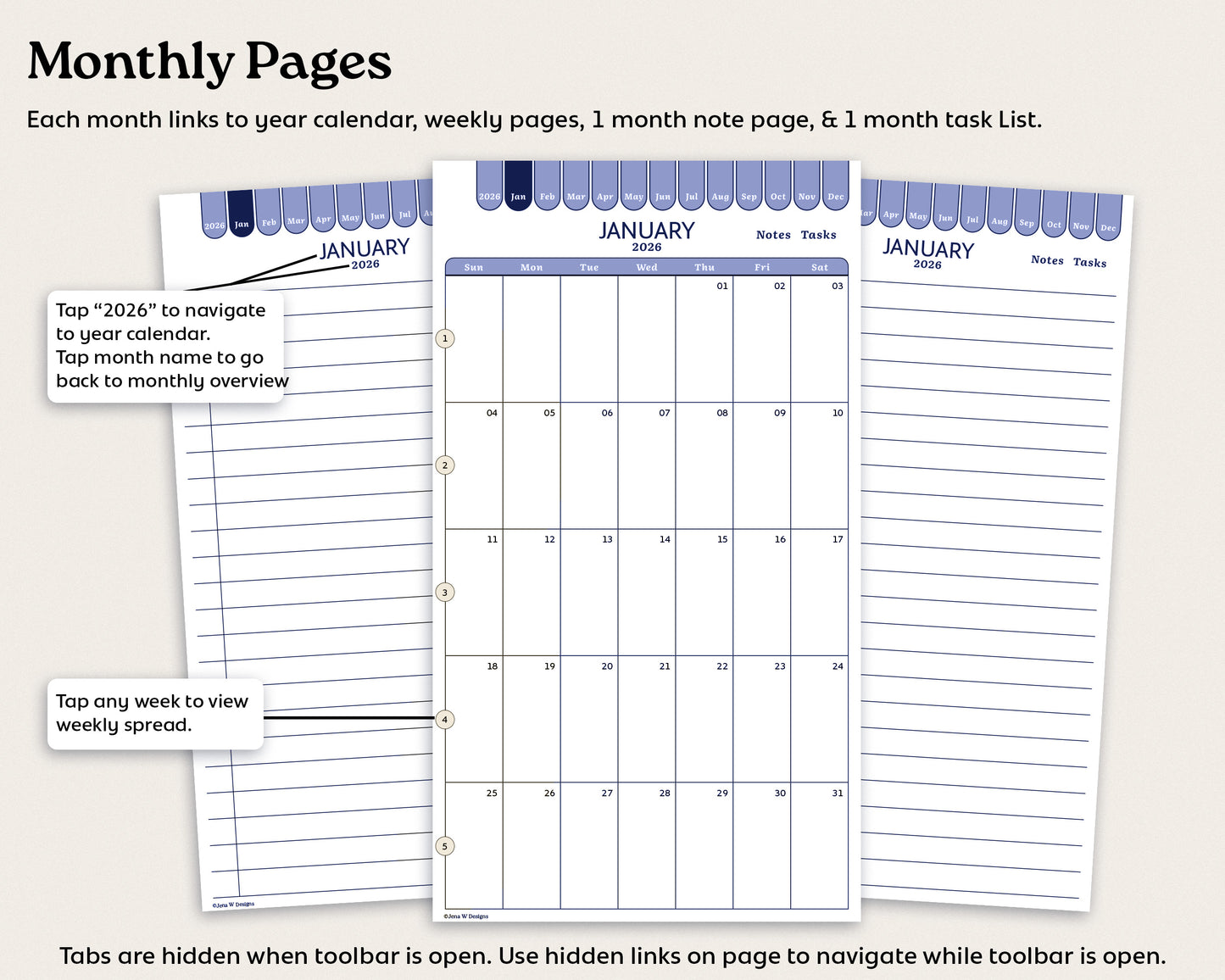 2026 Weekly Digital Planner for reMarkable Paper Pro Move | Minimalist PDF