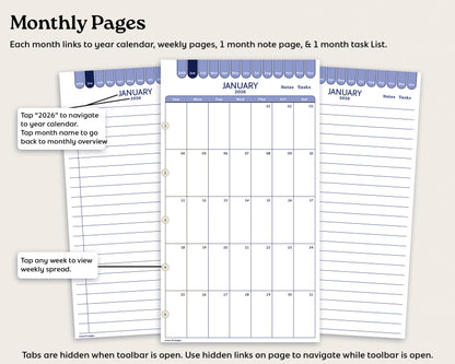 2026 Weekly Digital Planner for reMarkable Paper Pro Move | Minimalist PDF