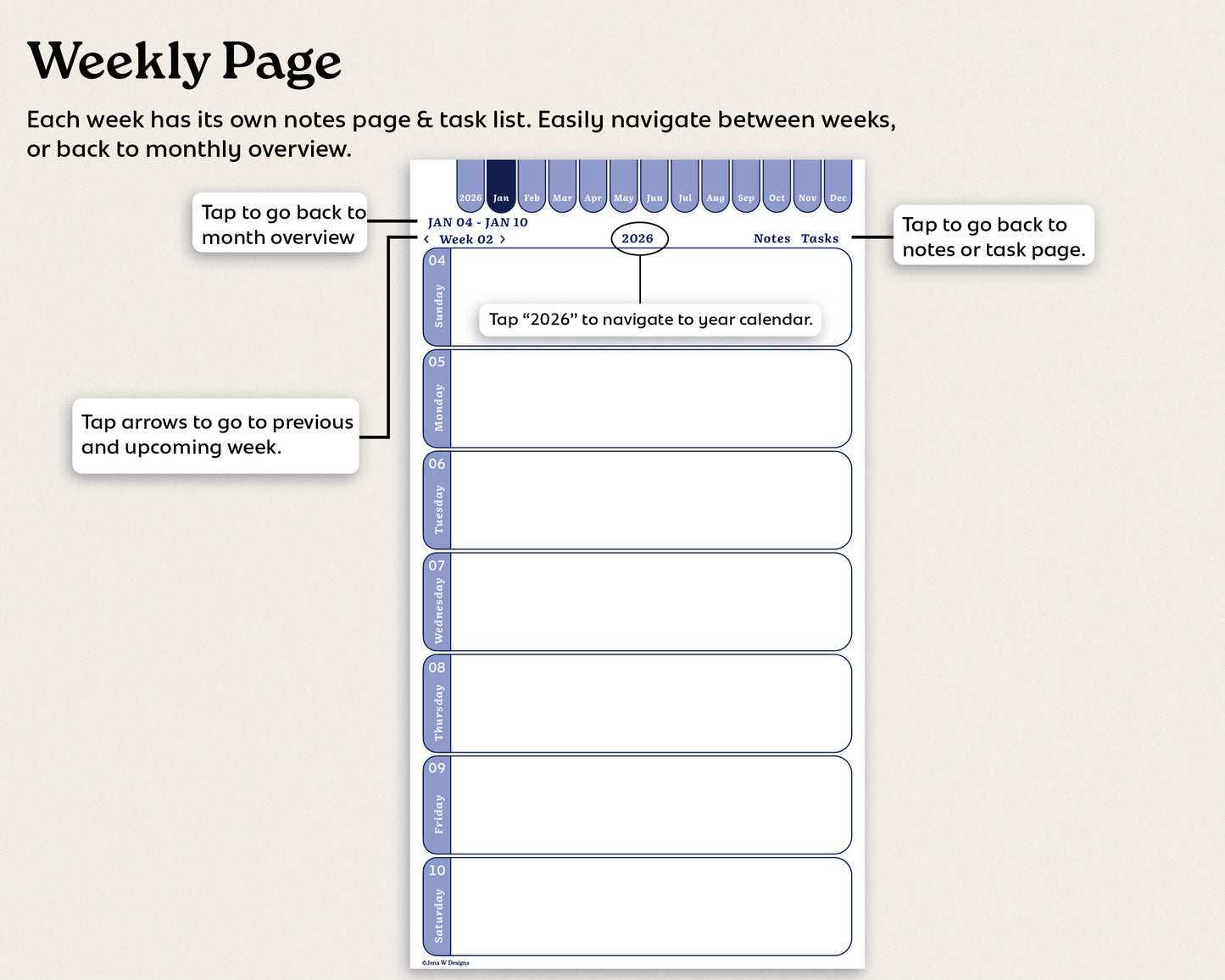 2026 Weekly Digital Planner for reMarkable Paper Pro Move | Minimalist PDF