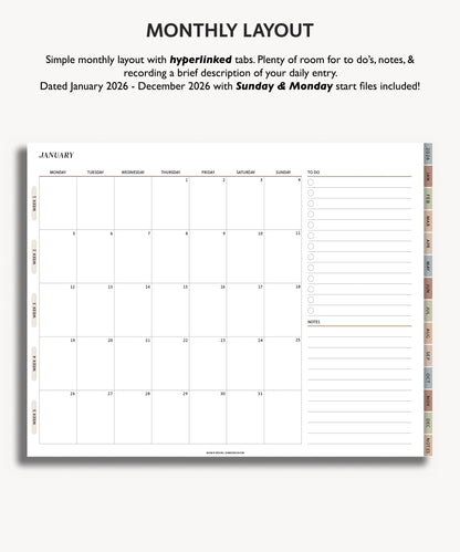 2026 Daily Journal | Landscape Journal for GoodNotes