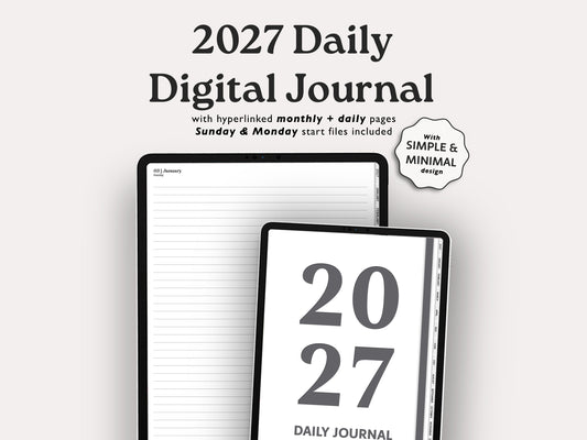2027 Daily Journal | Minimal Modern Simple Diary