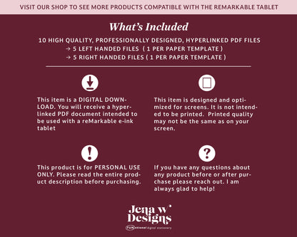 12 Section Cornell Notebook | for Supernote