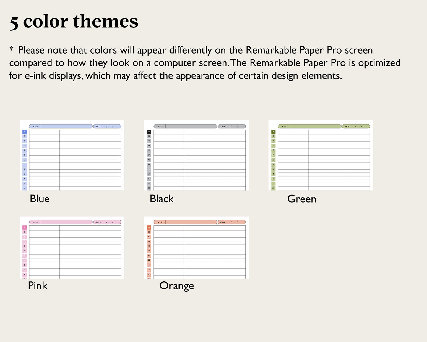 A to Z Tab Cornell Notebook | for reMarkable Paper Pro