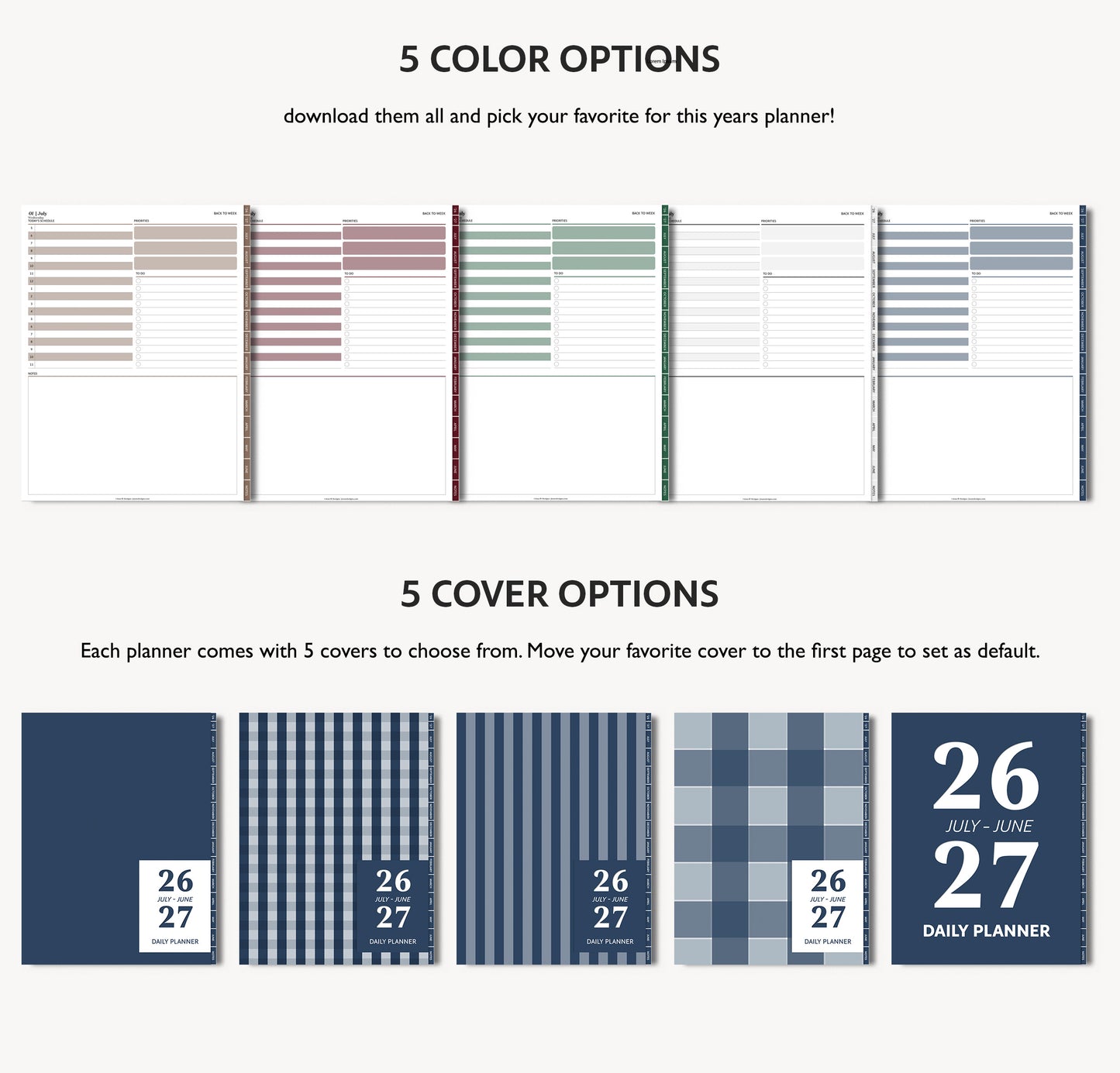 2026 2027 Mid Year Weekly Planner | Minimal Modern Simple Agenda