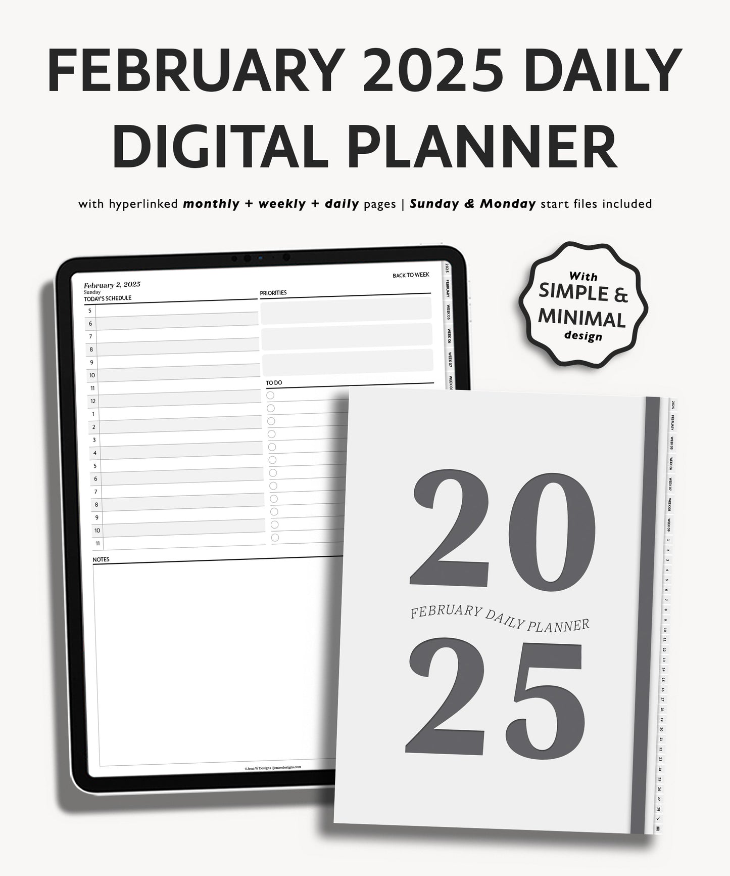 One Month Digital Planner - Minimal Collection