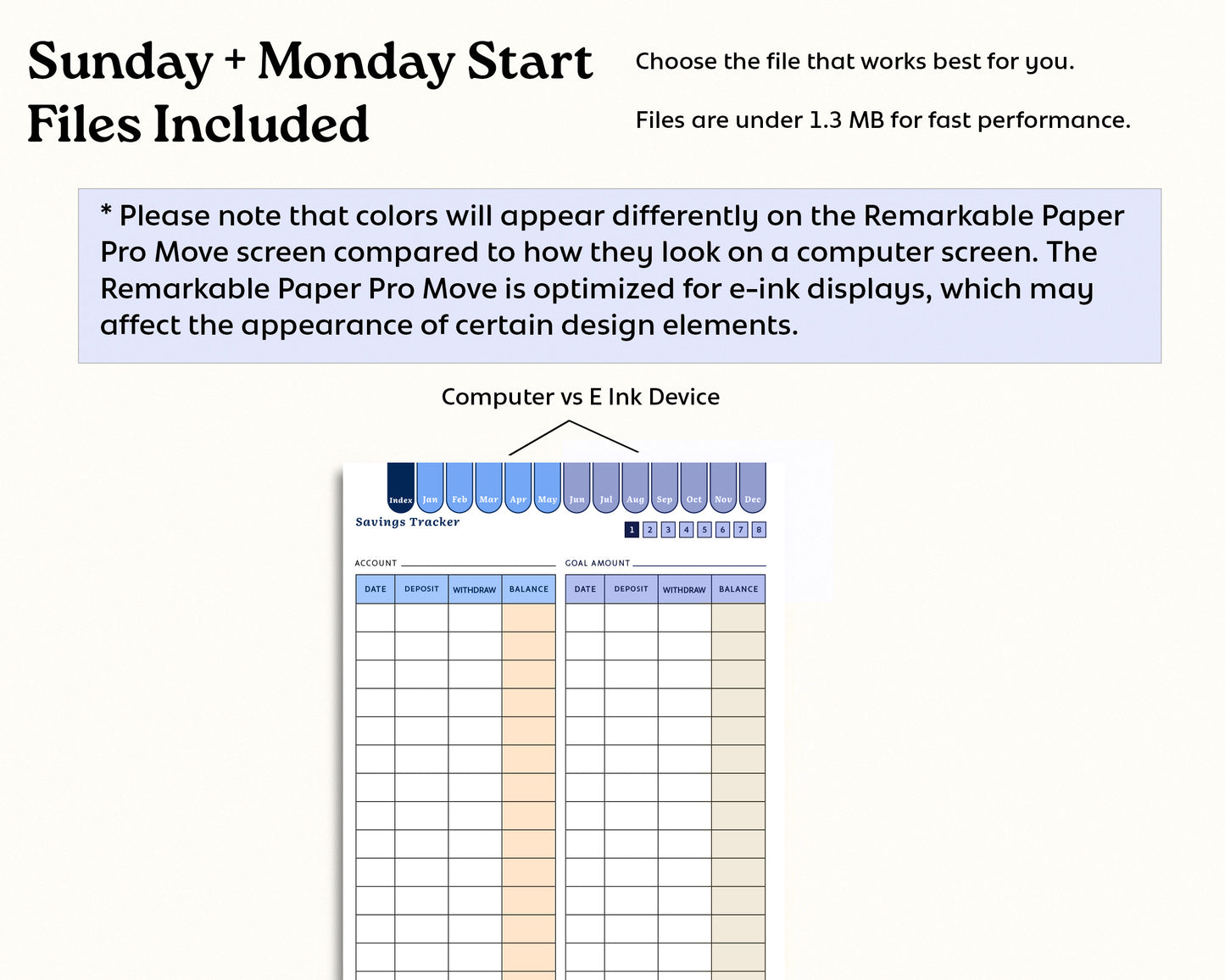 Budget Planner for reMarkable Paper Pro Move
