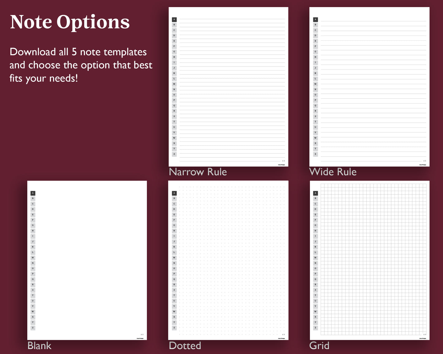 A to Z Tab Notebook | for Supernote