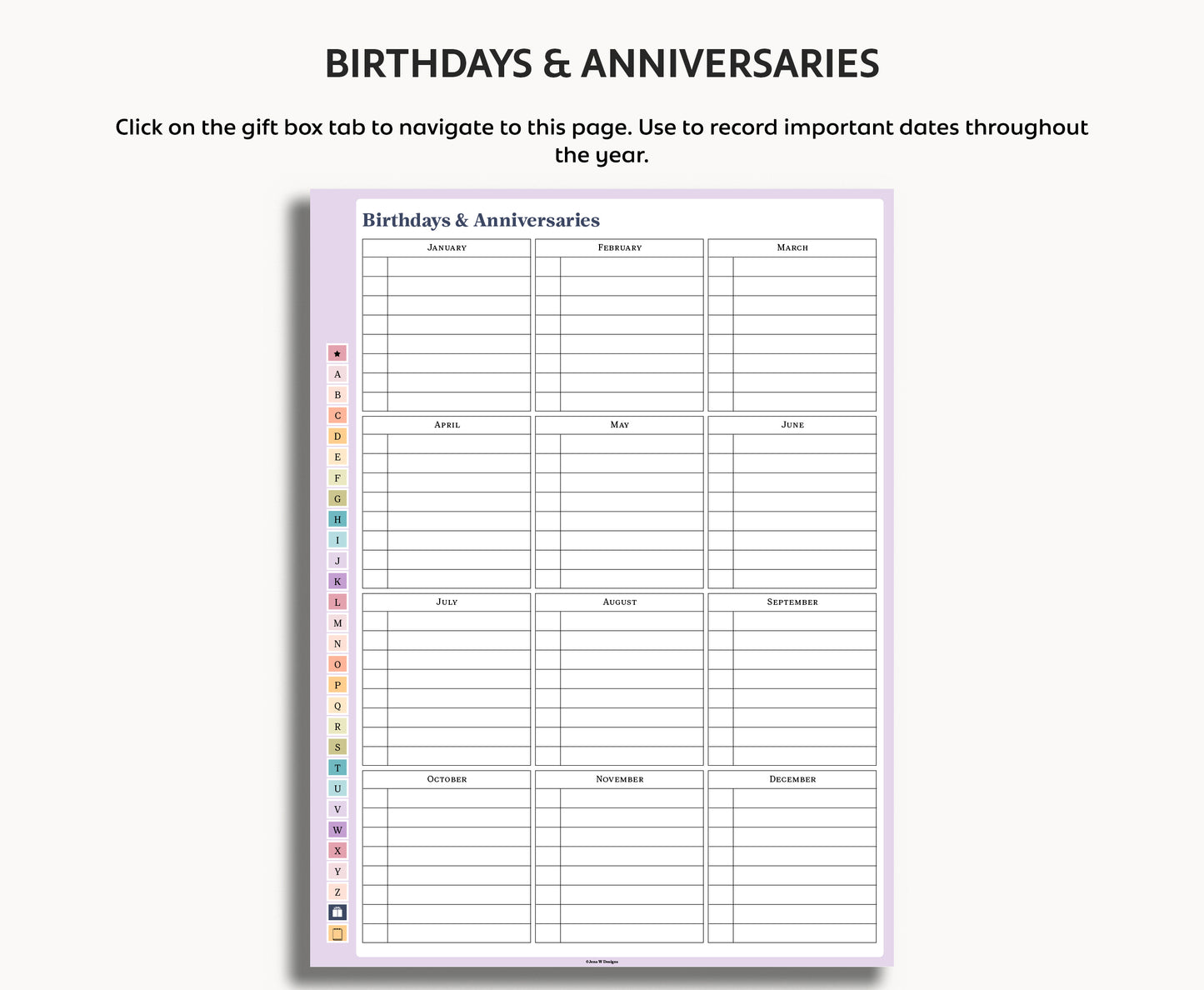 A to Z Address Book | for Kindle Scribe Colorsoft