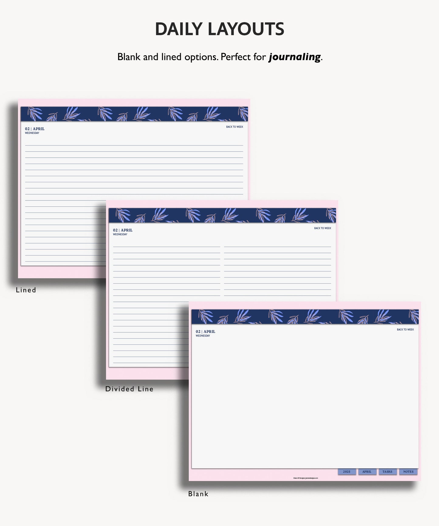 One Month Digital Desk Pad Planner