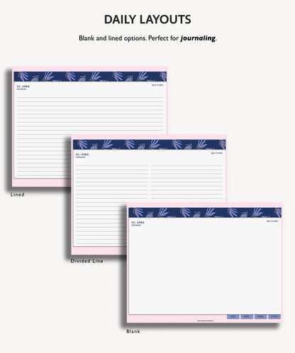 One Month Digital Desk Pad Planner