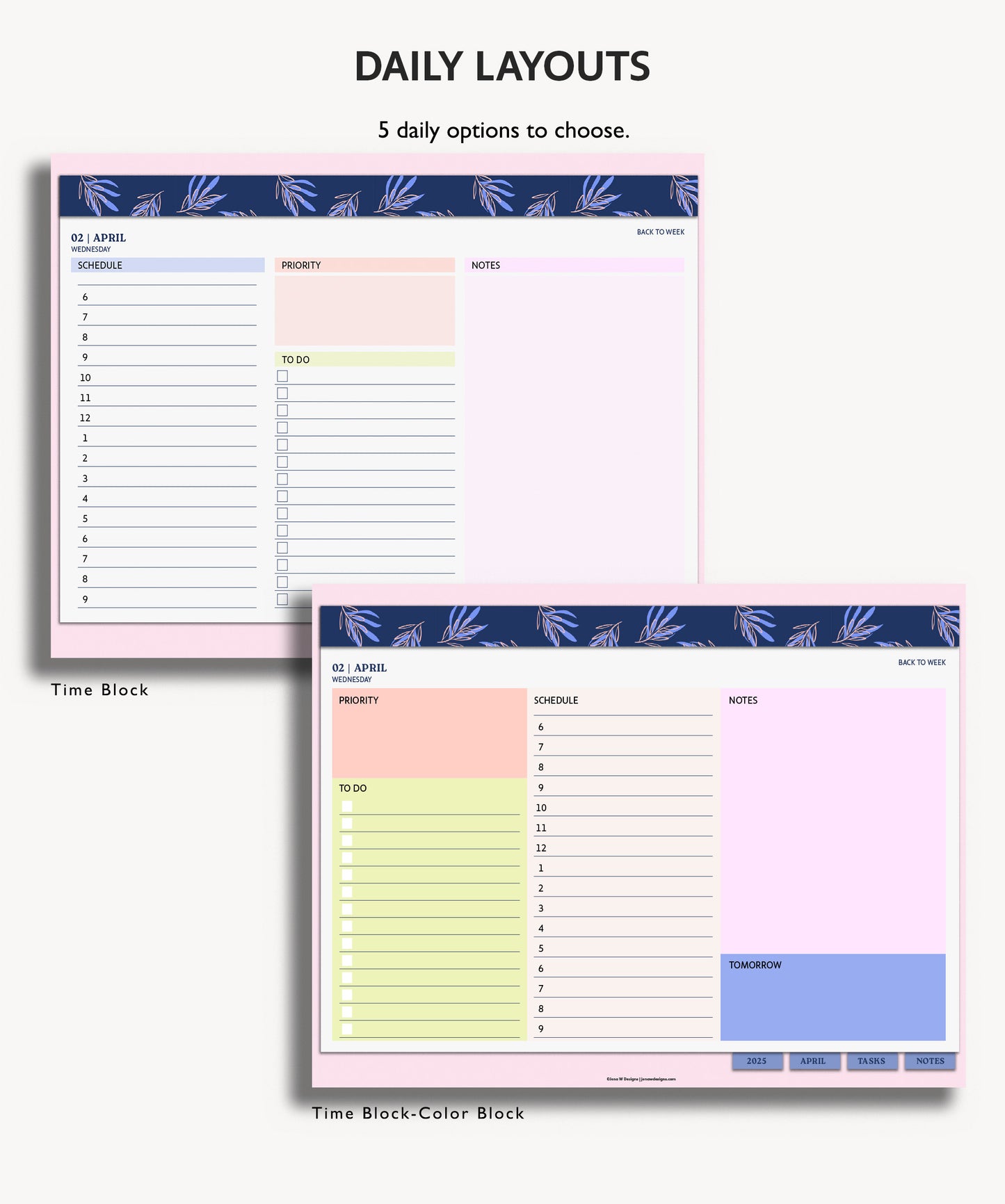 One Month Digital Desk Pad Planner