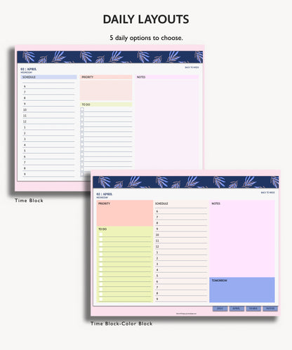 One Month Digital Desk Pad Planner