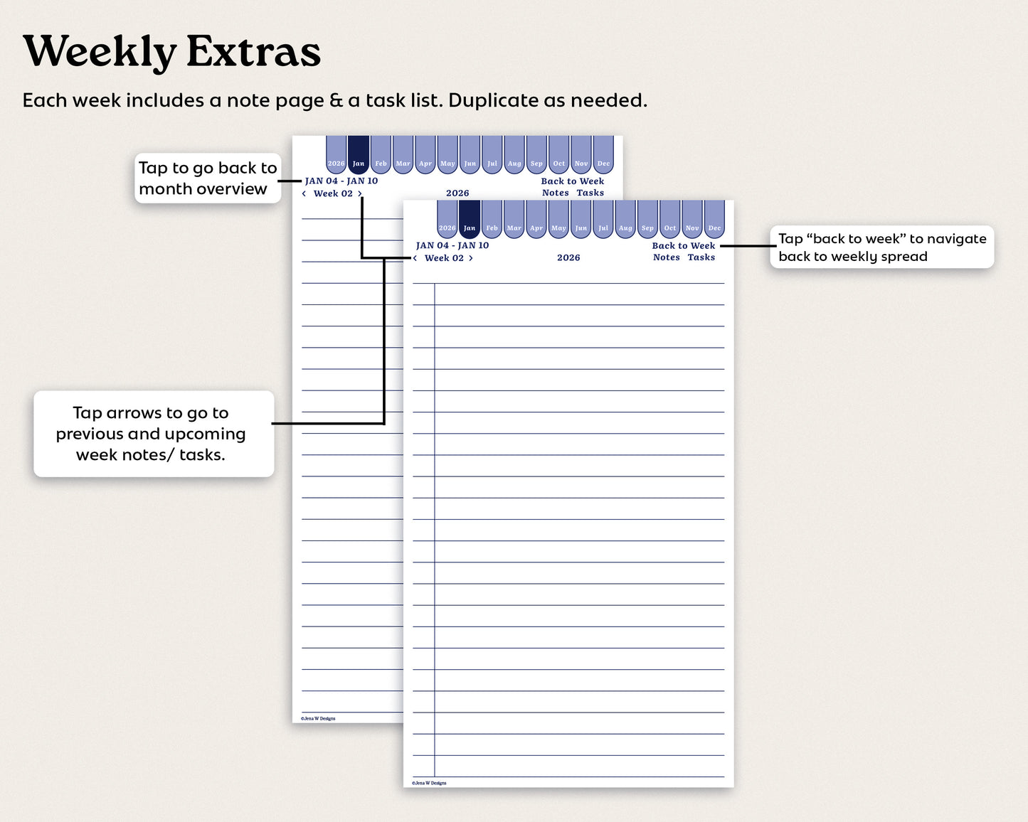 2026 Weekly Digital Planner for reMarkable Paper Pro Move | Minimalist PDF