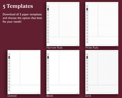 12 Section Cornell Notebook | for Supernote