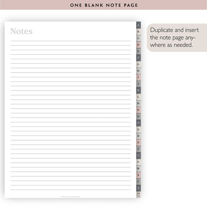 A-Z Tab Digital Password Book