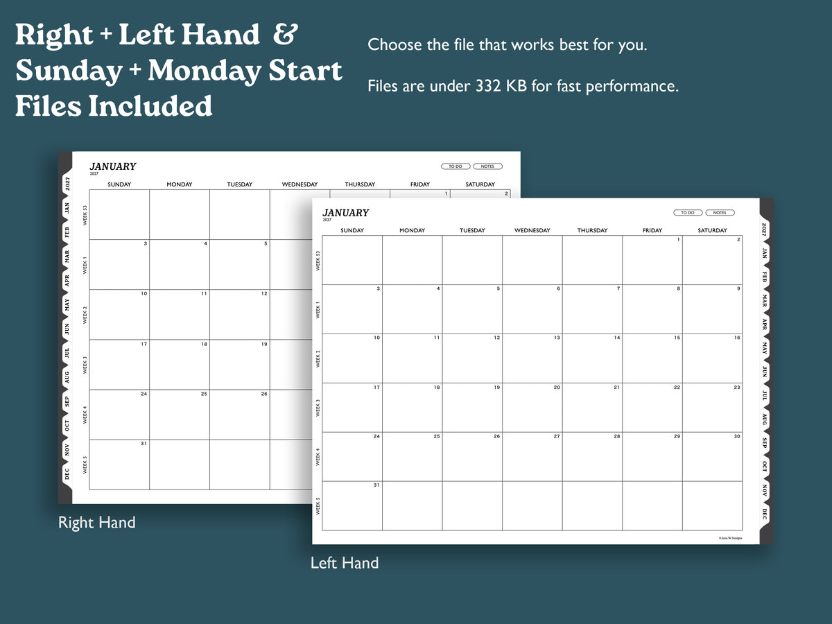 2027 Weekly Planner with To Do Lists | Landscape Planner for reMarkable 2, Paper Pure, Paper Pro