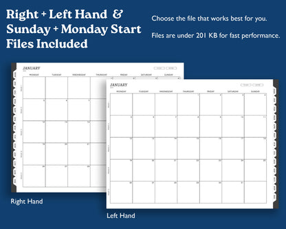 2026 Digital Planner for Supernote: Monthly Agenda (PDF)
