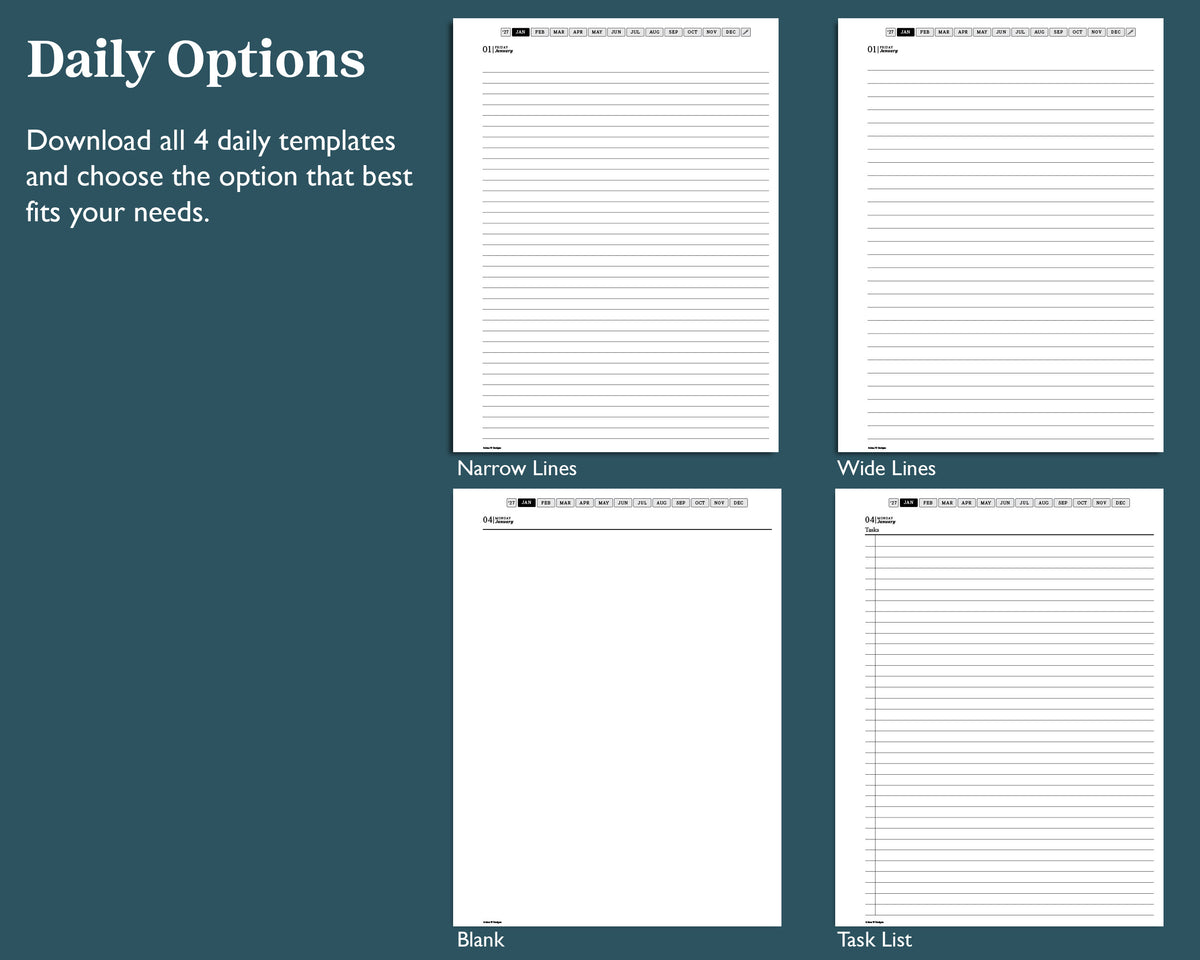 2027 Daily Journal | for reMarkable 2, Paper Pure, & Paper Pro
