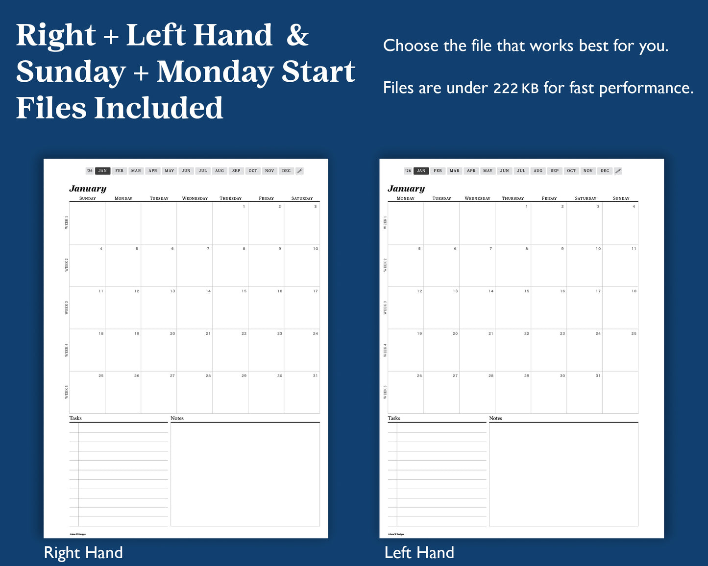 2026 Monthly Digital Planner | for Supernote