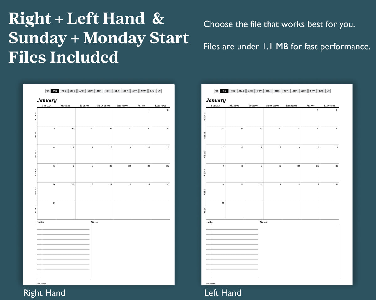 2027 Daily Planner | for reMarkable, Paper Pure, Paper Pro