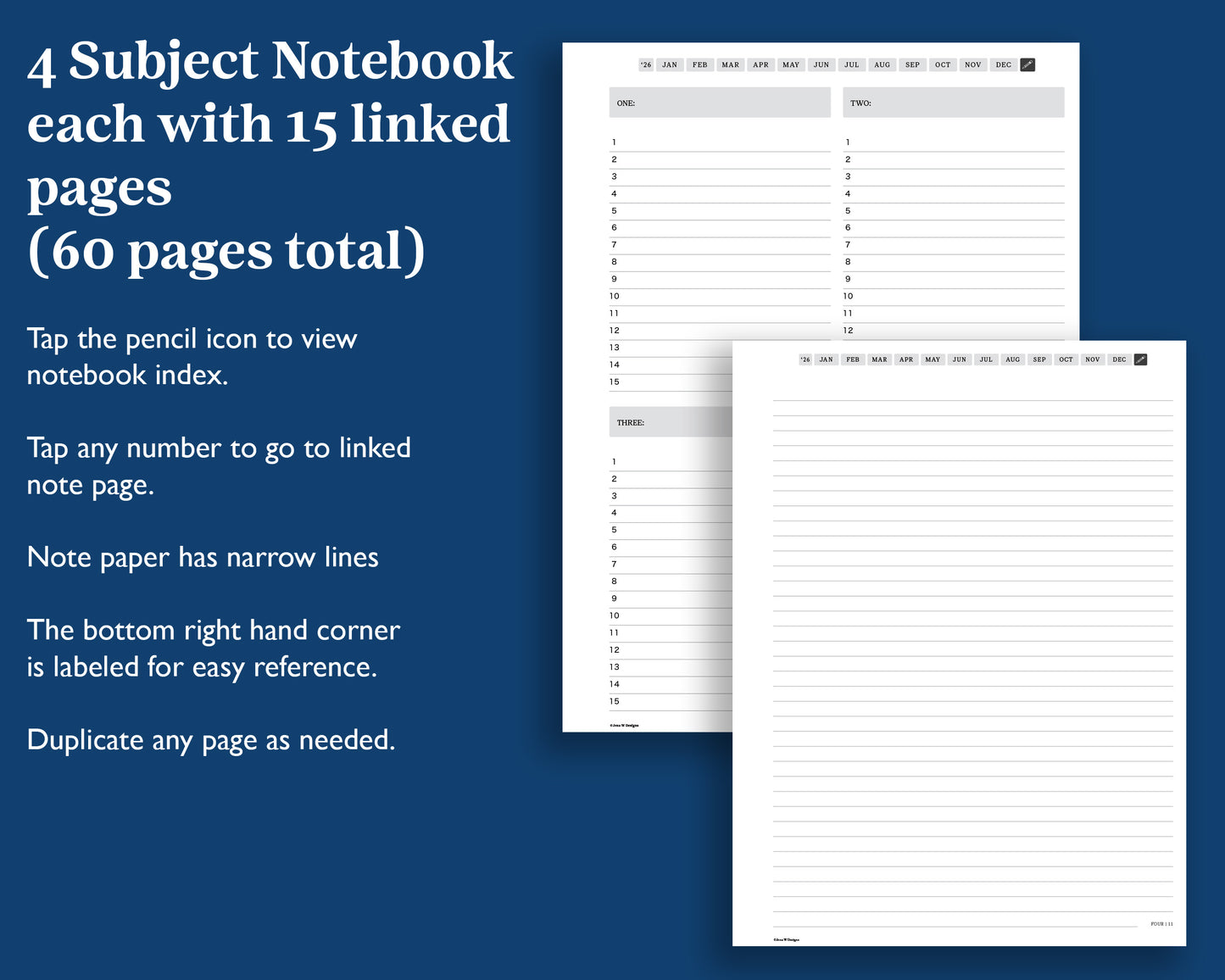 2026 Monthly Digital Planner | for Supernote