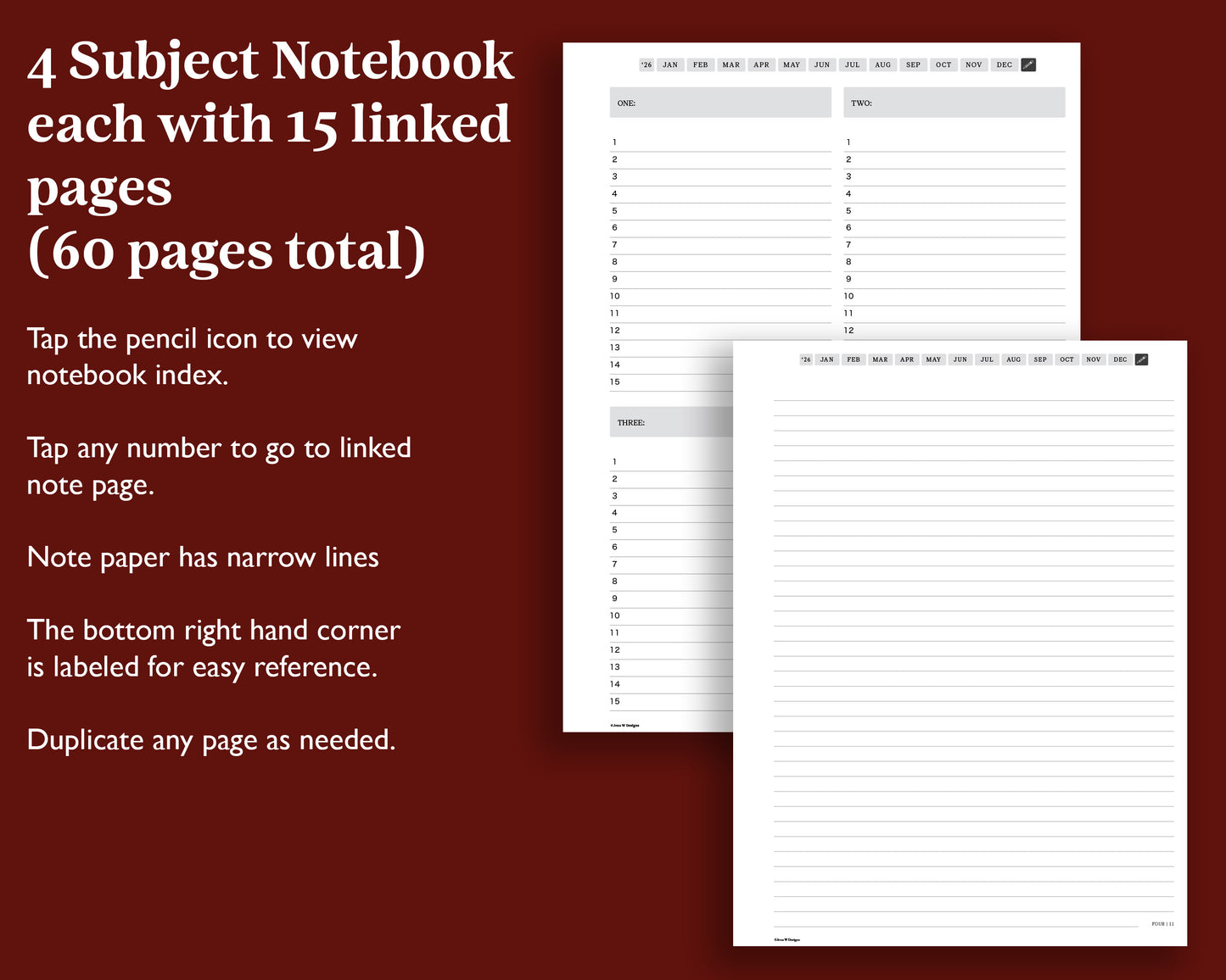 2026 Monthly Digital Planner | for Kindle Scribe