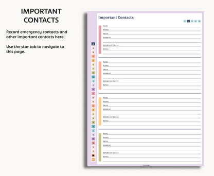 A to Z Address Book | for Kindle Scribe Colorsoft