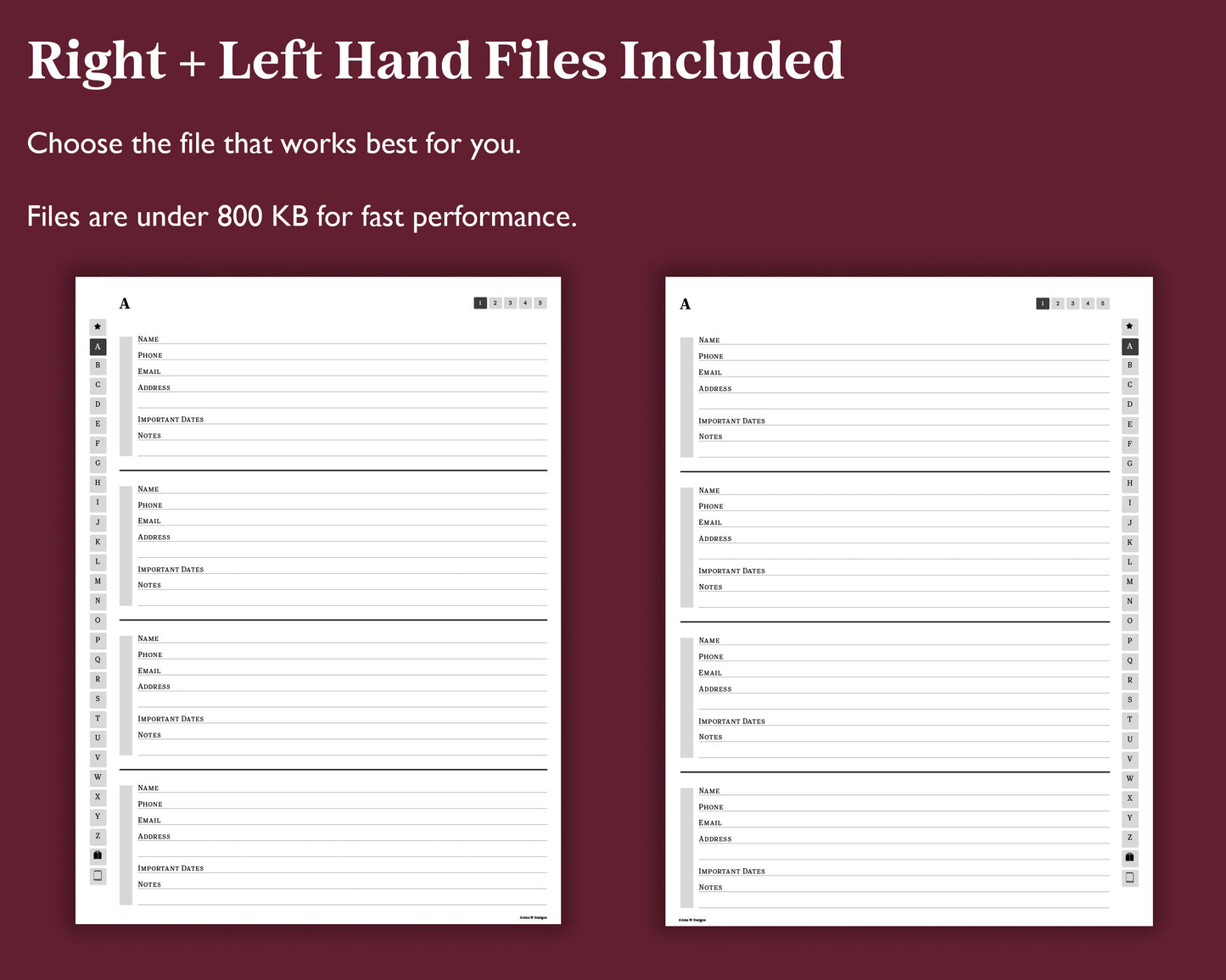 A to Z Address Book | for Supernote