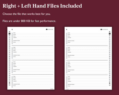 A to Z Address Book | for Supernote