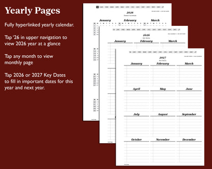 2026 Monthly Digital Planner | for Kindle Scribe