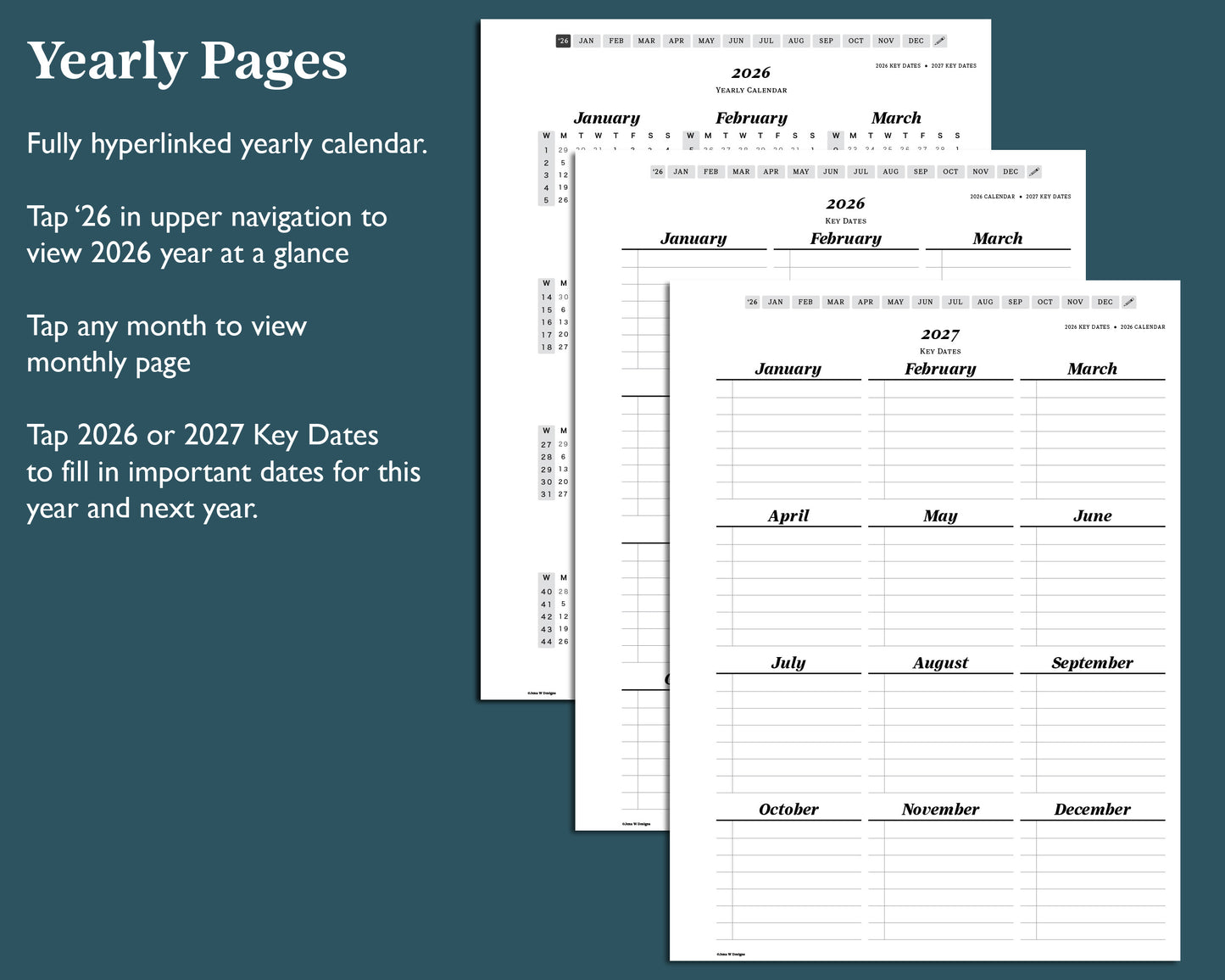 2026 Monthly Planner | for reMarkable