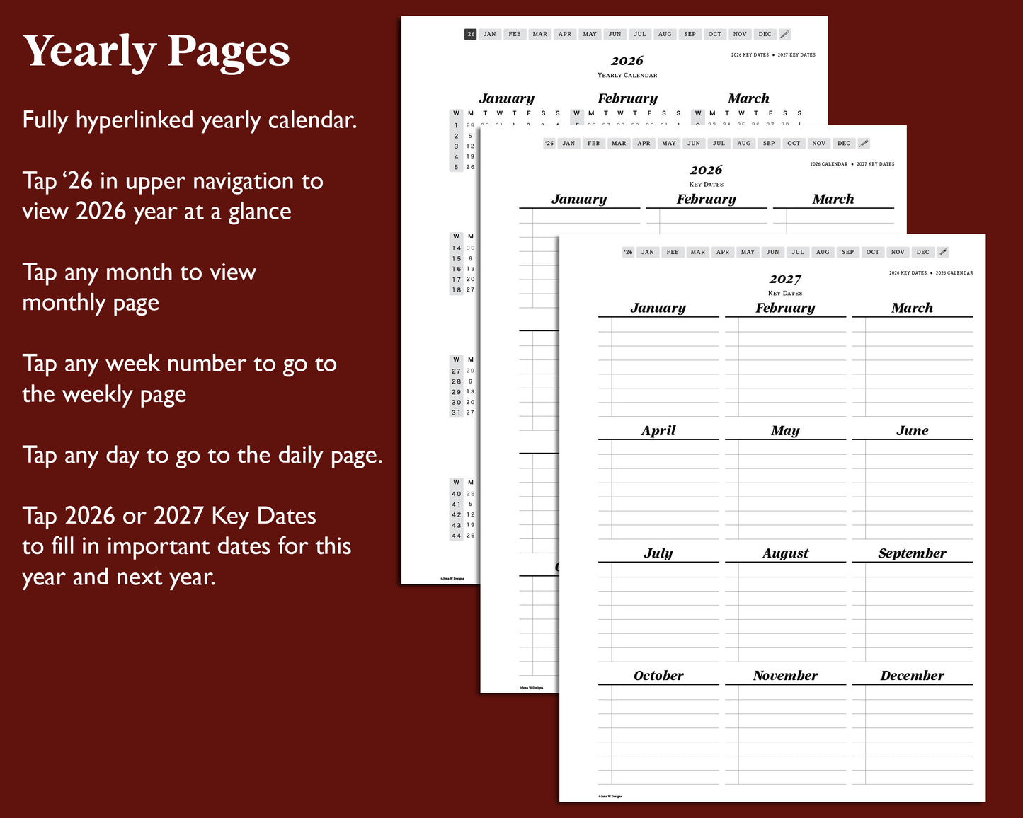 2026 Daily Digital Planner | for Kindle Scribe