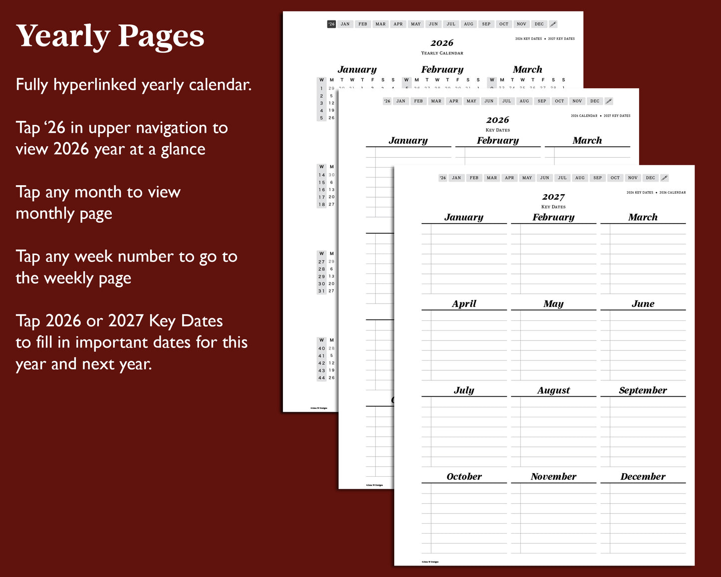 2026 Weekly Digital Planner | for Kindle Scribe