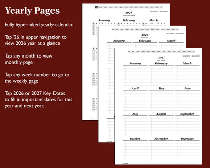 2026 Weekly Digital Planner | for Kindle Scribe