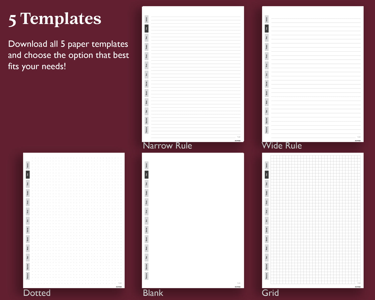 12 Section Notebook | for Supernote