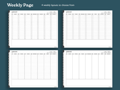 2027 Hourly Weekly Planner | Landscape Planner for reMarkable 2, Paper Pure, Paper Pro