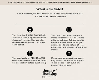 5 Year Daily Journal for reMarkable Paper Pro Move