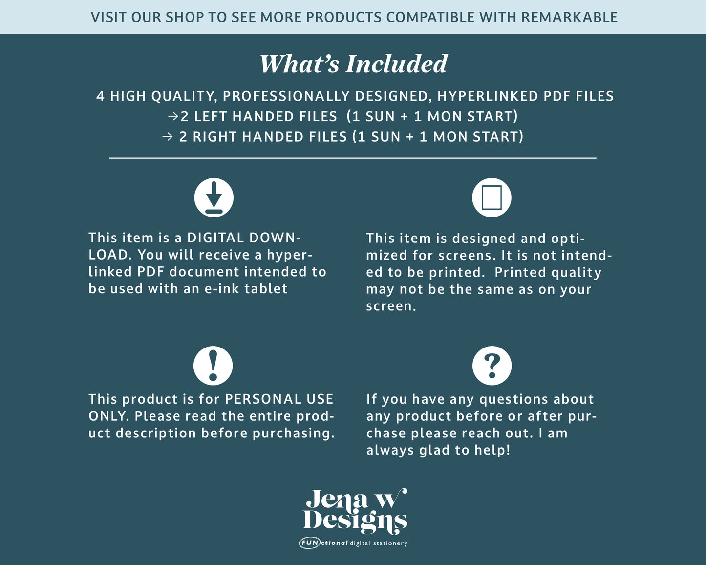 2026 Weekly Planner | for reMarkable