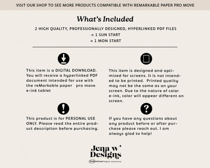 Free: 2025 Dated October-December Weekly Digital Planner for reMarkable Paper Pro Move | Mini Planner